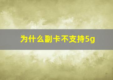 为什么副卡不支持5g