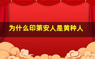 为什么印第安人是黄种人