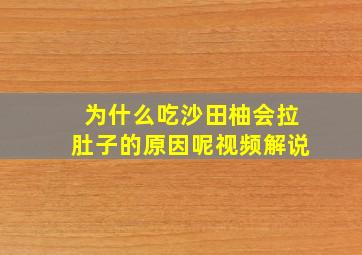 为什么吃沙田柚会拉肚子的原因呢视频解说