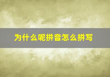 为什么呢拼音怎么拼写