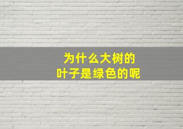 为什么大树的叶子是绿色的呢