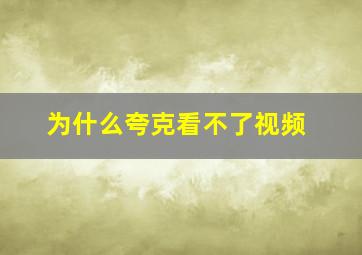 为什么夸克看不了视频