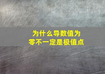 为什么导数值为零不一定是极值点