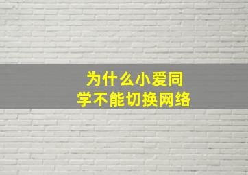 为什么小爱同学不能切换网络