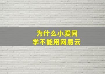 为什么小爱同学不能用网易云