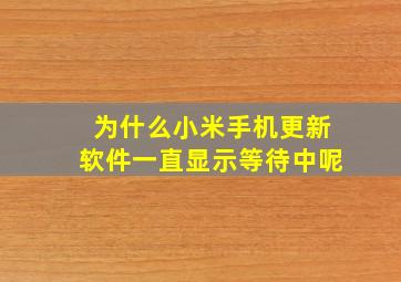 为什么小米手机更新软件一直显示等待中呢