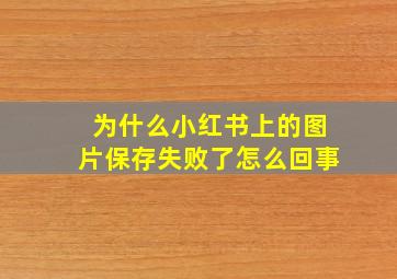 为什么小红书上的图片保存失败了怎么回事