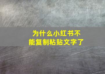 为什么小红书不能复制粘贴文字了