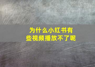 为什么小红书有些视频播放不了呢