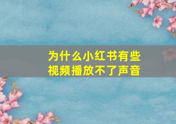 为什么小红书有些视频播放不了声音