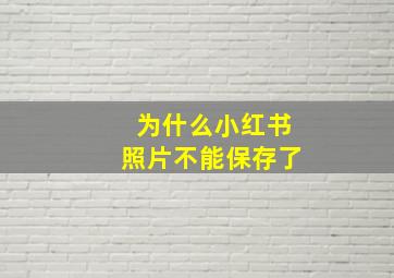 为什么小红书照片不能保存了