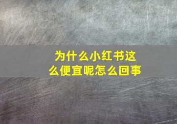 为什么小红书这么便宜呢怎么回事