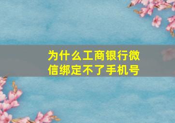 为什么工商银行微信绑定不了手机号