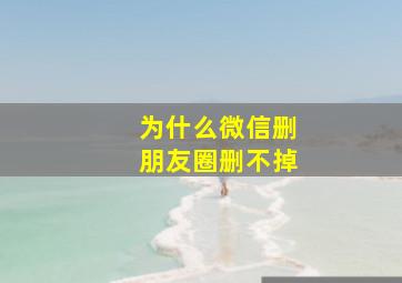 为什么微信删朋友圈删不掉