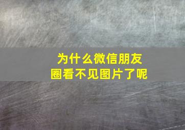 为什么微信朋友圈看不见图片了呢