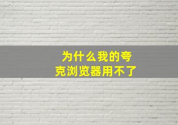 为什么我的夸克浏览器用不了