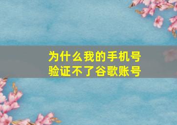 为什么我的手机号验证不了谷歌账号