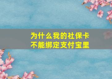 为什么我的社保卡不能绑定支付宝里