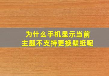 为什么手机显示当前主题不支持更换壁纸呢