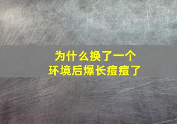 为什么换了一个环境后爆长痘痘了