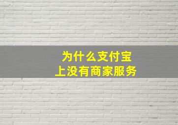 为什么支付宝上没有商家服务