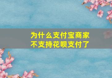 为什么支付宝商家不支持花呗支付了