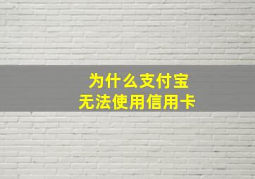 为什么支付宝无法使用信用卡