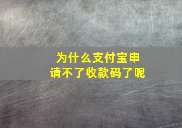 为什么支付宝申请不了收款码了呢