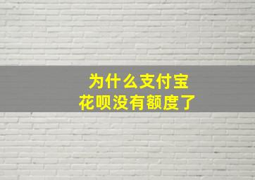 为什么支付宝花呗没有额度了