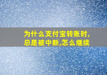 为什么支付宝转账时,总是被中断,怎么继续