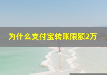 为什么支付宝转账限额2万