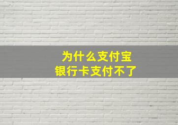 为什么支付宝银行卡支付不了