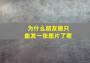 为什么朋友圈只能发一张图片了呢