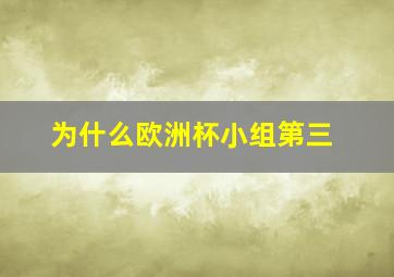 为什么欧洲杯小组第三