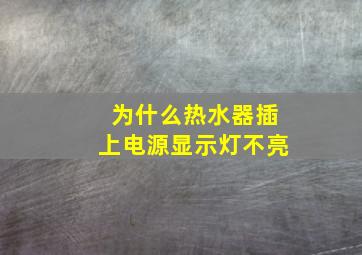 为什么热水器插上电源显示灯不亮