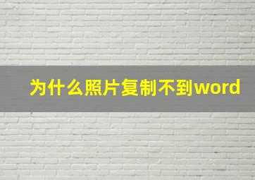 为什么照片复制不到word