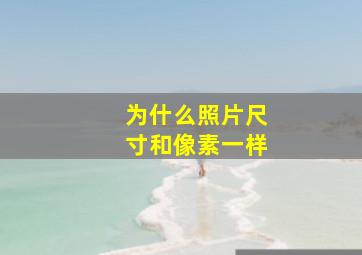 为什么照片尺寸和像素一样