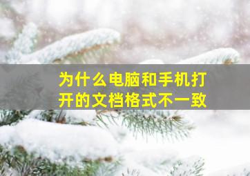 为什么电脑和手机打开的文档格式不一致