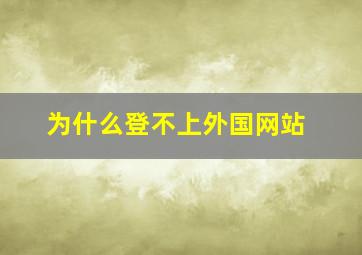 为什么登不上外国网站