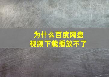 为什么百度网盘视频下载播放不了