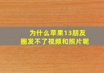 为什么苹果13朋友圈发不了视频和照片呢