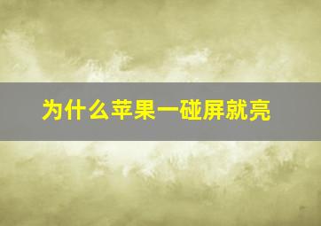 为什么苹果一碰屏就亮