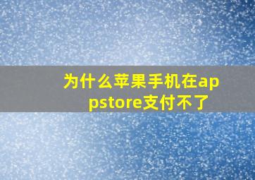 为什么苹果手机在appstore支付不了