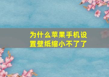 为什么苹果手机设置壁纸缩小不了了