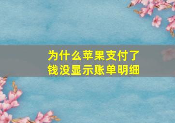 为什么苹果支付了钱没显示账单明细