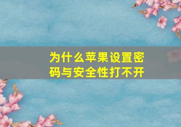 为什么苹果设置密码与安全性打不开