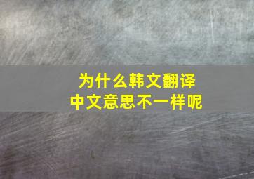 为什么韩文翻译中文意思不一样呢