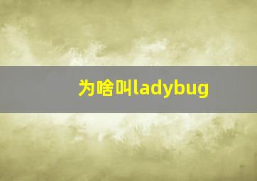 为啥叫ladybug