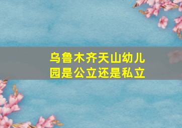 乌鲁木齐天山幼儿园是公立还是私立