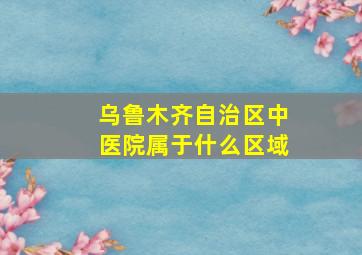 乌鲁木齐自治区中医院属于什么区域